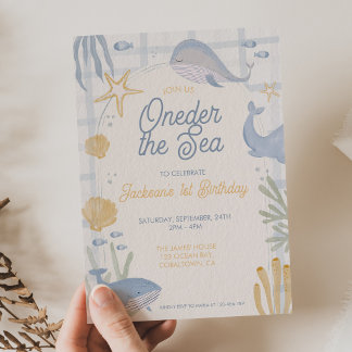 Convite Sob o Mar Azul Sob o Mar Garotos Primeiro