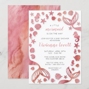 Convite Sob o Mar Chá de fraldas de Sereia