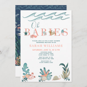 Convite Sob o Mar Código QR Multiplique Oh Babies Chá