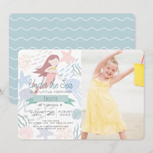 Convite Sob o Mar de Mermaid Sea Foto Green