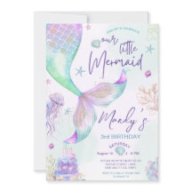 Sob o Mar de Roxo Teal Pequena Sereia Aniversário