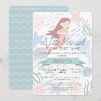 Sob o Mar de Sereia Chá de fraldas Virtual Verde