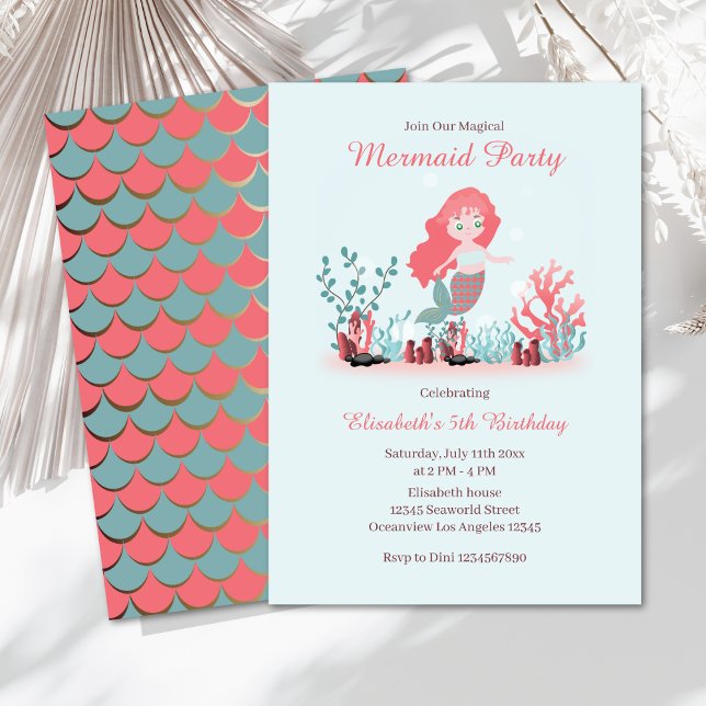 Convite Sob o Mar de Sereia Príncipes Aniversário (Criador carregado)