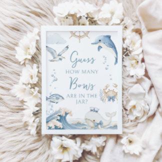 Convite Sob o Mar Oceano Quantos Laços Churrasco de Bebê M