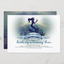 Convite Sob o mar - Sereia e Starfish Aniversário