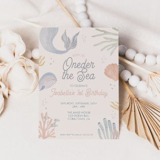 Convite Sob o Mar Sob o Mar Oceano Primeiro Aniversário