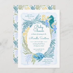 Convite Sob o oceano Ondas Cérebros-do-mar