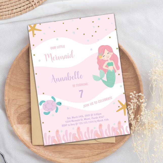 Convite Sob o partido Sea Ocean Party for Girls (Criador carregado)