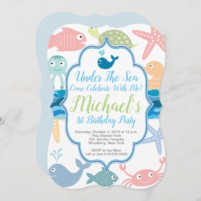 Convite Sob o primeiro aniversario do mar, (Frente/Verso)