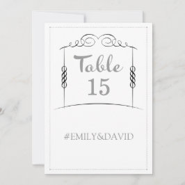 Convite Sob os números da mesa de casamento judaica de Chu