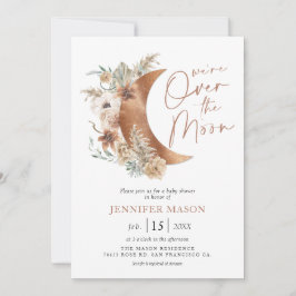 Convite Sobre a Lua Boho Chá de fraldas Neutro