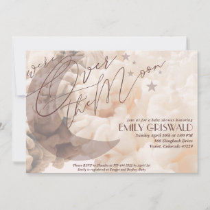 Convite Sobre a Lua Chá de fraldas Neutro de Gênero Convid