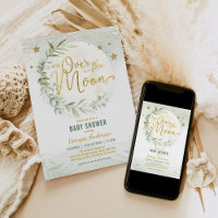 Sobre a Lua | Dreamy Greenery Dourado Chá de frald