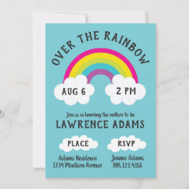 Convite Sobre O Aniversário Do Arco-Íris / Chá