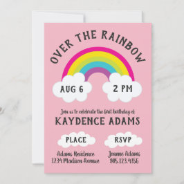Convite Sobre O Aniversário Do Arco-Íris / Chá