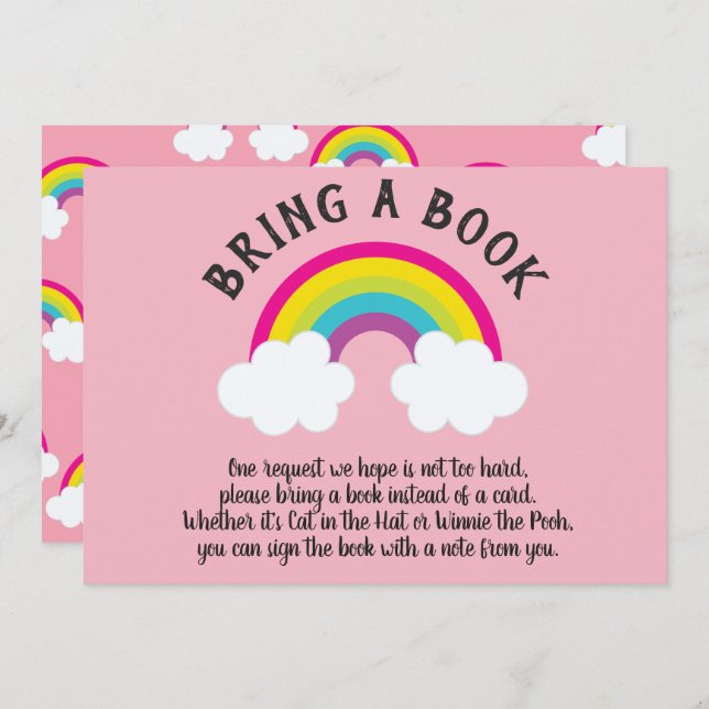 Convite Sobre o Arco-Íris Traga um Livro (Frente/Verso)