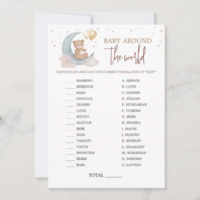 Convite Sobre o Bebê da Lua em torno do jogo mundial (Frente)