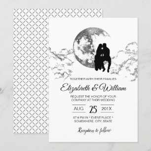 Convite Sobre o Casamento Elegante da Lua