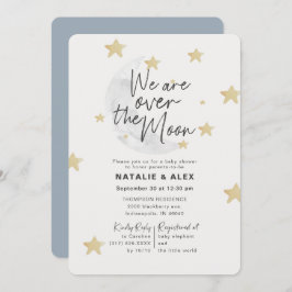 Convite Sobre O Chá de fraldas Da Lua E Estrelas