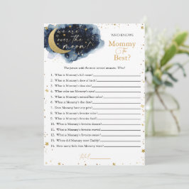 Convite Sobre o jogo do Chá de fraldas da Lua que conhece