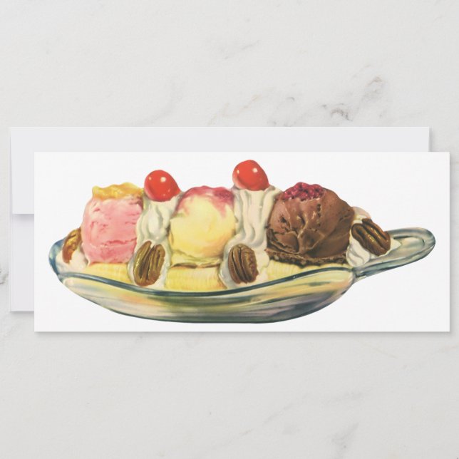 Convite Sobremesas de comida antiga, cerejas de banana spl (Frente)