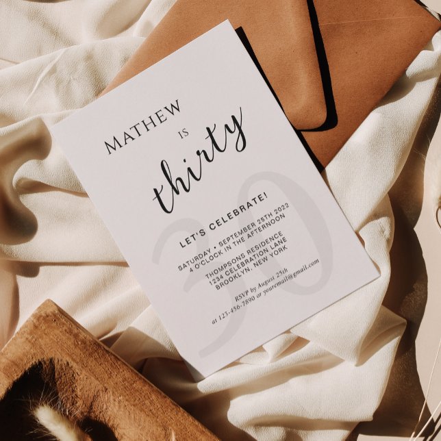 Convite Sobreposição da Idade Negra Minimalista Script Adu (Criador carregado)