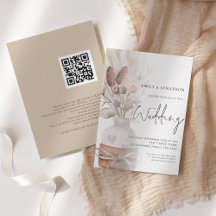 Sobreposição de Código QR de Grama Pampas Boho par