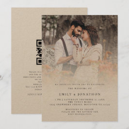 Convite Sobreposição de Foto com Código QR em Letra de Mão