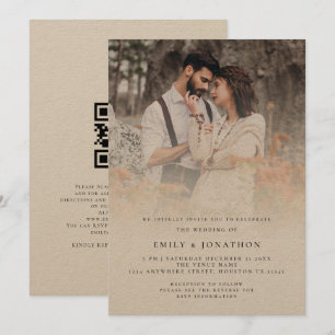 Convite Sobreposição de Foto de Código QR com Letra Rústic