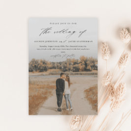 Convite Sobreposição de Foto de Letra Elegante 2 Casamento
