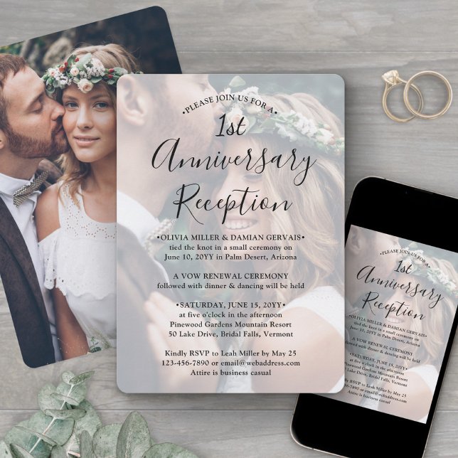Convite Sobreposição de foto para recepção de casamento do (Criador carregado)
