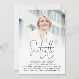 Convite Sobreposição de Fotos de Script Elegante 60º anive