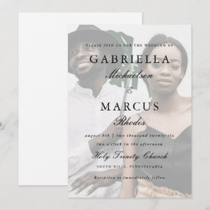 Convite Sobreposição de Fotos Moderna e Casamento Simple