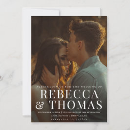 Convite Sobreposição de Tipo Moderno Foto Casamento
