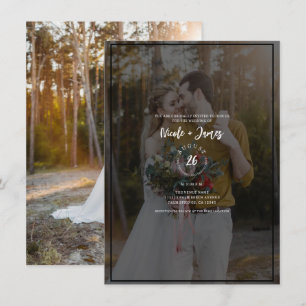 Convite Sobreposição de Tom de Foto Escura 2 Casamento Min