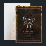 Convite Sobreposição de Tom Escuro de Foto Dourado Moderno<br><div class="desc">Personalize da maneira que quiser.
Uma foto pode ser adicionada na frente e no verso.</div>