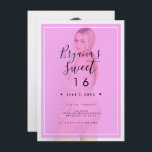 Convite Sobreposição de tonalidade de foto rosa 2% doce mí<br><div class="desc">Personalize como quiser. Uma foto pode ser adicionada à frente e atrás.</div>