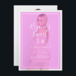 Convite Sobreposição de tonalidade de foto rosa 2% doce mí<br><div class="desc">Personalize como quiser. Uma foto pode ser adicionada à frente e atrás.</div>