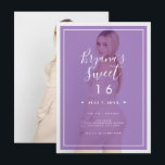 Convite Sobreposição de Tonalidade de Foto Roxa 2 Moderno<br><div class="desc">Personalize como quiser. Uma foto pode ser adicionada à frente e atrás.</div>