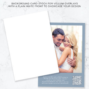 Convite Sobreposição de Vellum Azul Dusty com Código QR de