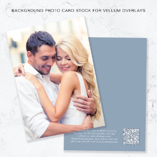 Convite Sobreposição de Vellum Azul Dusty com Código QR de