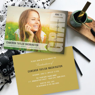 Convite Sobreposição GRAD Branco Simples Festa de Formatur