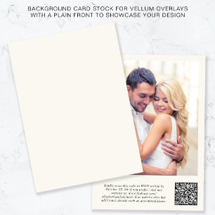 Convite Sobreposição Vellum de Creme de Código QR de Foto