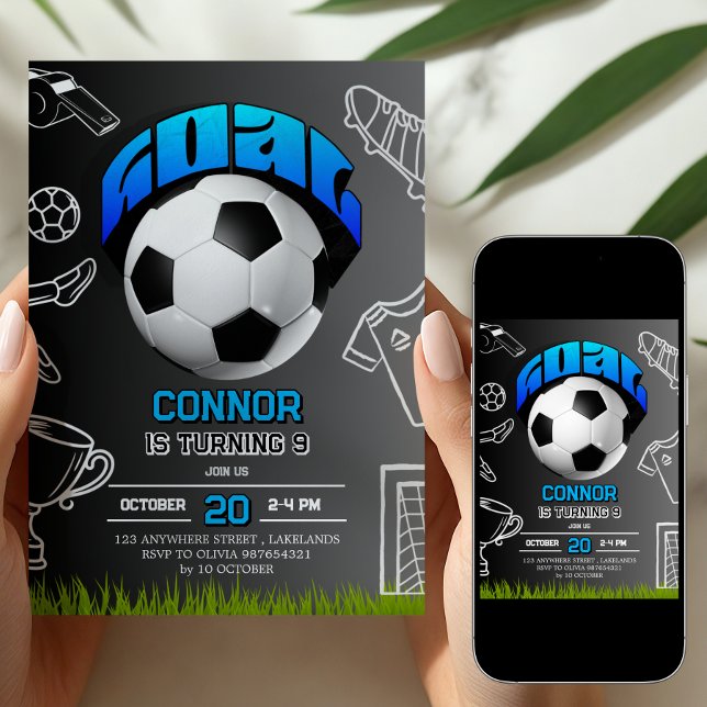 Convite Soccer Ball Birthday Party Invitation (Criador carregado)