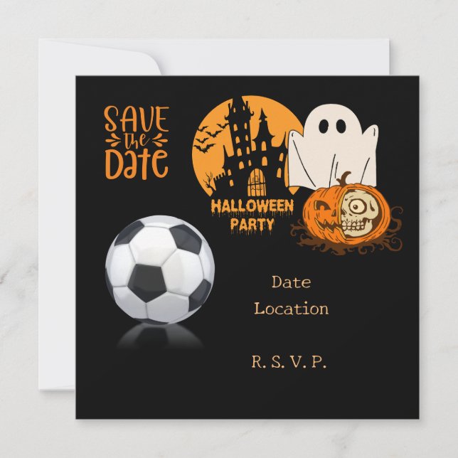 Convite Soccer halloween para jogador (Frente)