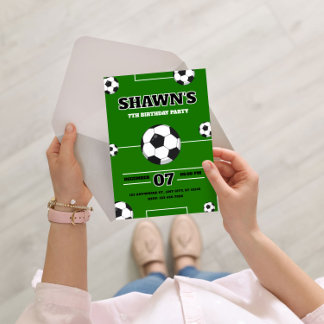 Convite Soccer Kids Football Theme 7th Birthday Party