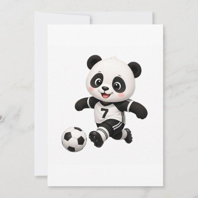 Convite Soccer Panda Invitation  (Frente)