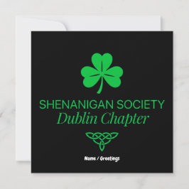 Convite Sociedade Shenanigan Capítulo Dublin Patrimônio Vi
