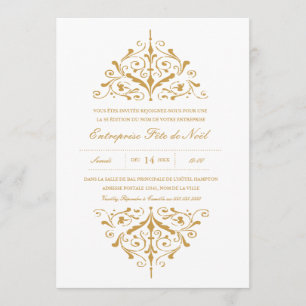 Convite Société or Invitation fête de Noël
