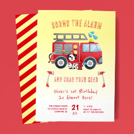 Convite Soe o primeiro aniversario do caminhão de alarme